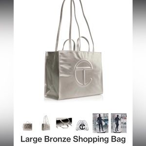 BRAND NEW WITH TAGS— Large Bronze Telfar Bag
